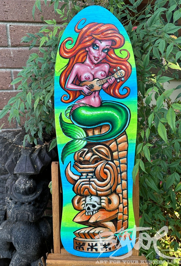 A Whole New World Original Acrylic Painting on vintage Skateboard